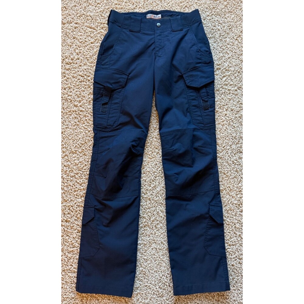 5.11 Tactical Women's Stryke EMS Cargo Pants Size 4 Long Dark Navy Blue Rip Stop